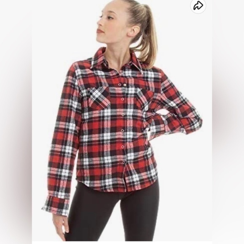 Mossimo Supply Company red Plaid flannel shirt size small